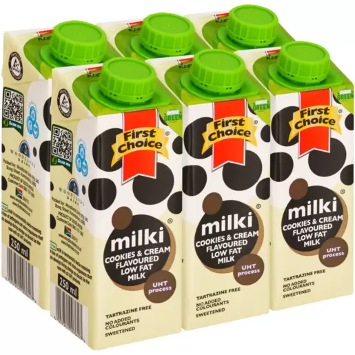 First Choice Milki Cookies & Cream Flavoured Full Cream Milk 6 x First Choice Milki Cookies & Cream Flavoured Full Cream Milk 6 x